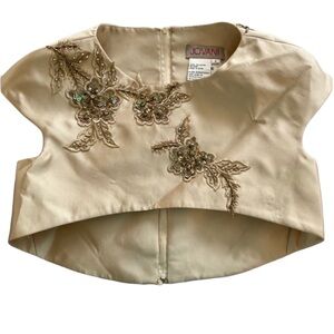 Jovani Crop Top Nude